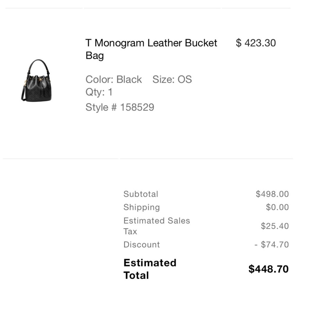 Tory Burch T Monogram Leather Bucket Bag in Mini - Picture 5 of 5